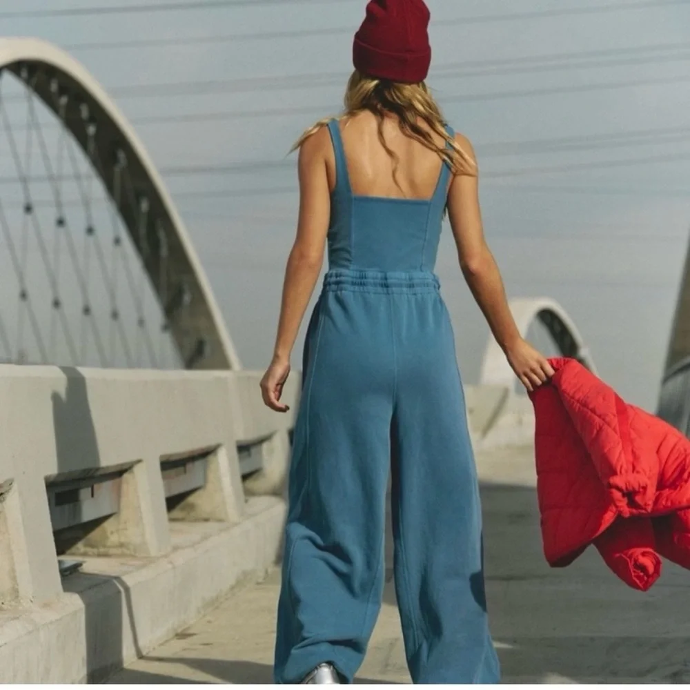 FP Movement by Free People Inbound Jumpsuit in Skyline Misty Blue - Picture 2 of 9